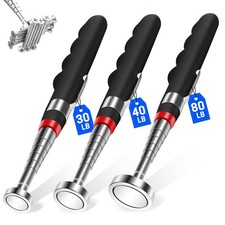 3PCS Telescoping Magnetic Pick Up Tool Extendable up to 3 Telescop, black 