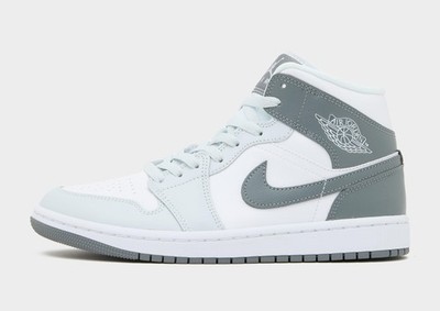 Authentic Jordan Air 1 Mid Women  ( Women Size UK 6 EUR 40 ) White / Smoke Grey
