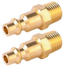 BILAL Brass 1/4-Inch NPT Male Industrial Air Hose 2 Piece, 1/4 npt Plug