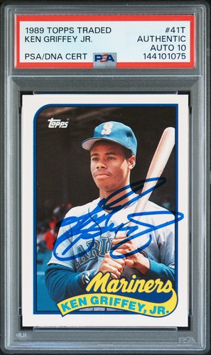 1989 Topps Traded #41T Ken Griffey Jr. PSA DNA AUTO 10 SIGNED ROOKIE