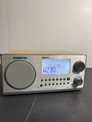 Sangean WR-2 Radio AM/FM Working Clock Wood Case