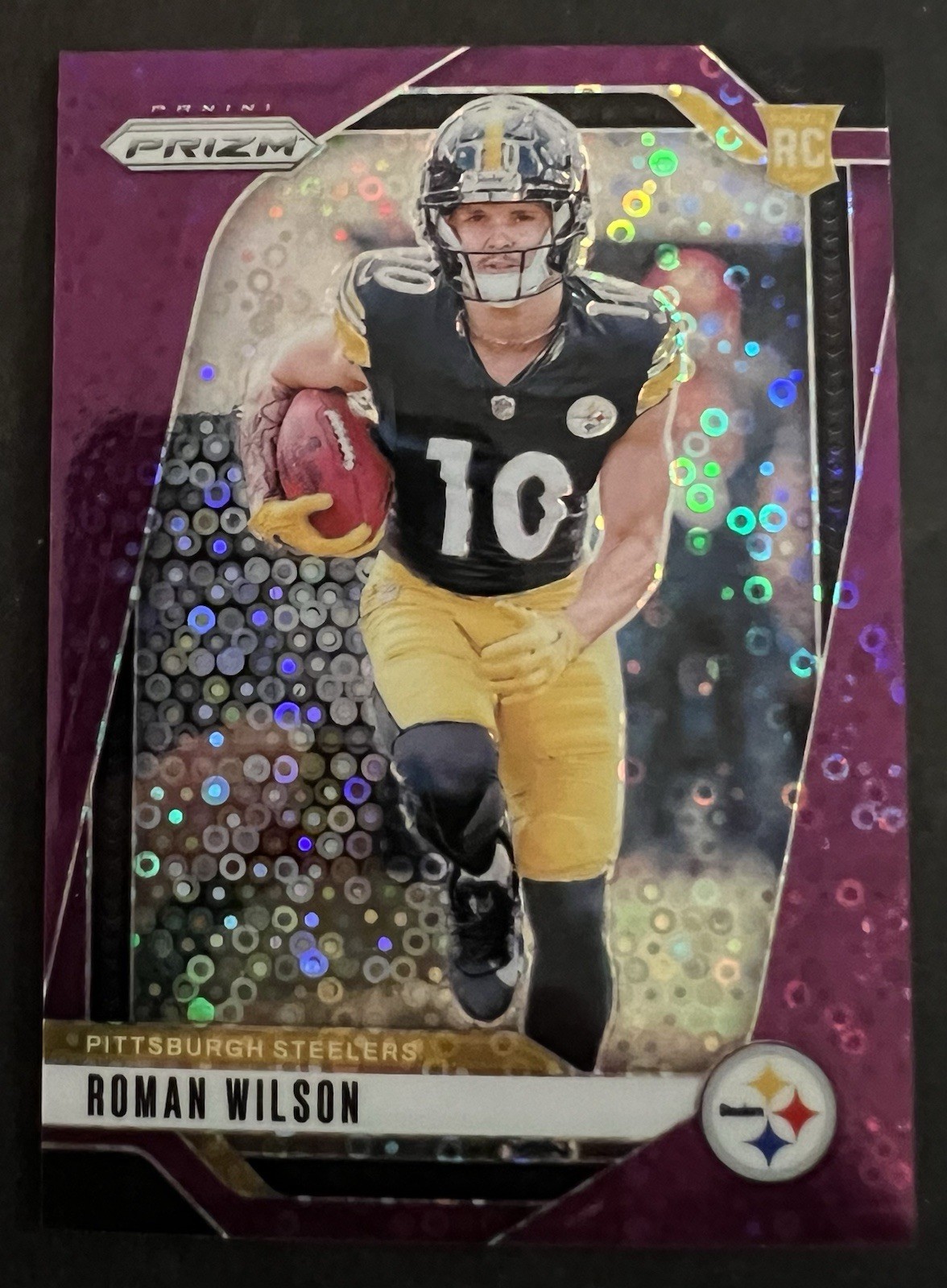 2024 Panini Prizm Rookies No Huddle Purple 13/49 Roman Wilson #384 RC Disco