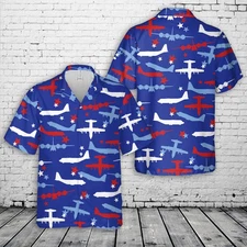 US Air Force C 130 Hercules 4th of July Seamless Hawaiian Shirt