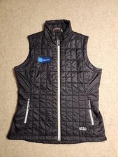 Stio Men's 100% Nylon PrimaLoft Full Zip Puffer Vest black • Large Corp logo
