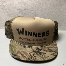 VTG Trucker Hat Camo Snapback Cap Farm Winners Casino Hunting Mesh Made in USA