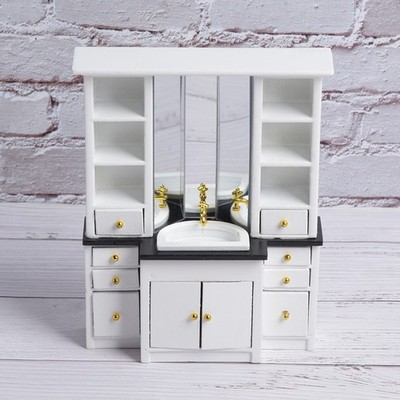 1/12 Dollhouse Mini Basin Cabinet Miniature Furniture For Bathroom Kitchen D HOT