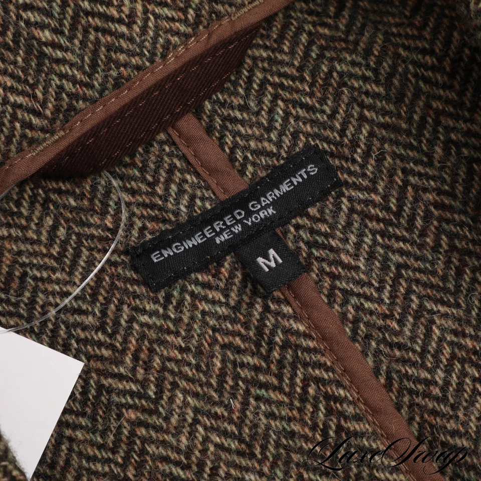 LNWOT Engineered Garments Brown Green Speckle Herringbone Tweed Bedford Jacket M - Image 4 of 4