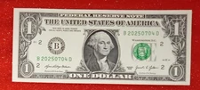 Birthday Note* April 07/July 04, 2025 Fancy Serial Number $1 Bill B20250704D