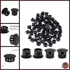 60 Pcs Plastic Hole Plugs 8mm 5/16 Inch Black Round Cap Furniture Cabinet Cover