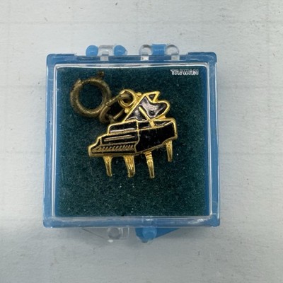Vintage Black Grand Piano With Gold Charm  Music