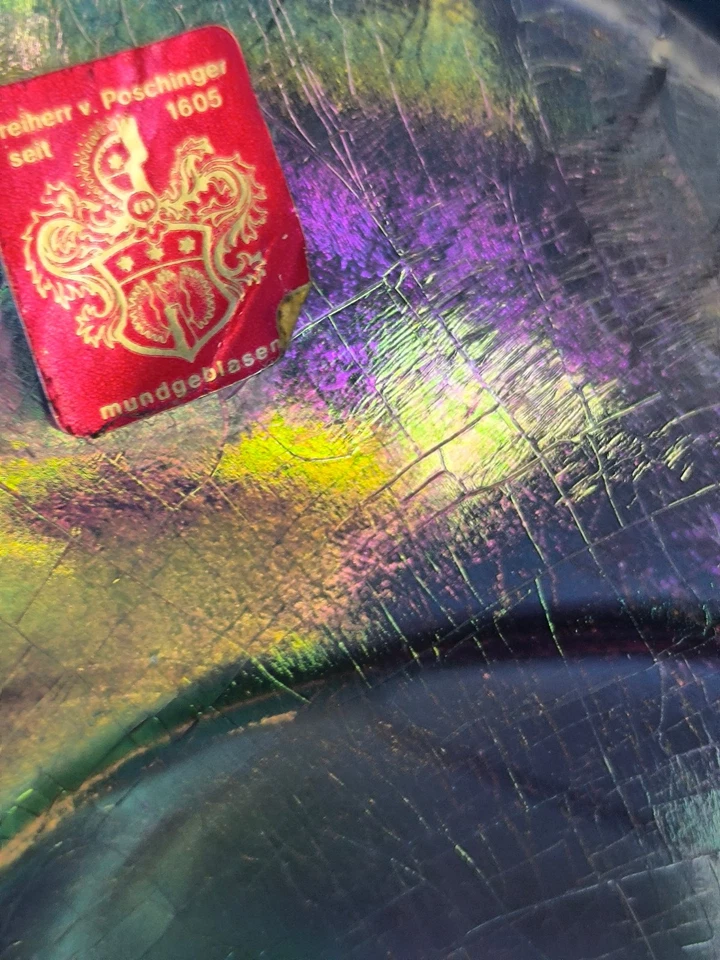 Freiherr von Poschinger Frauenau irisierende Vase Kunstglas Jugendstil vintage - Bild 4 von 4