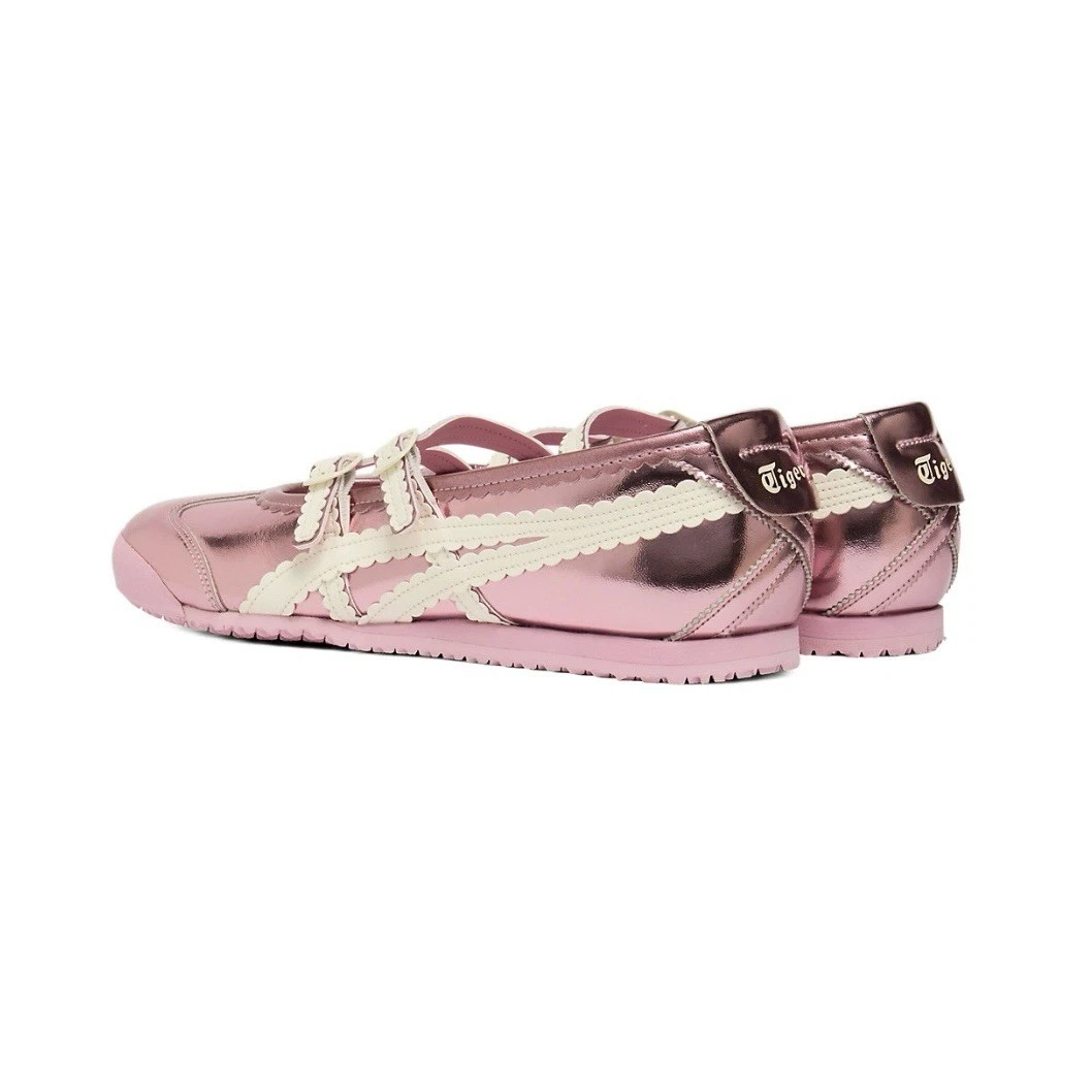 Onitsuka Tiger Mexico 66 TGRS Pink Metallic Ballet Flats Shoes Japan Authentic