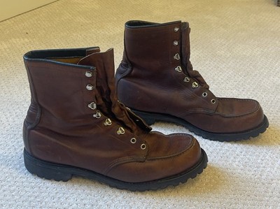 Vintage Red Wing Irish Setter 855 Moc Toe Leather Work Mens Boots 12 D