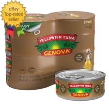 Premium Yellowfin Tuna in Olive Oil, 5 Ounce Cans Pack of 8 Wild Caught Canned