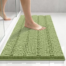 24x17 Inch Chenille Bath Mat NonSlip Backing UltraAbsorbent Washable Rug