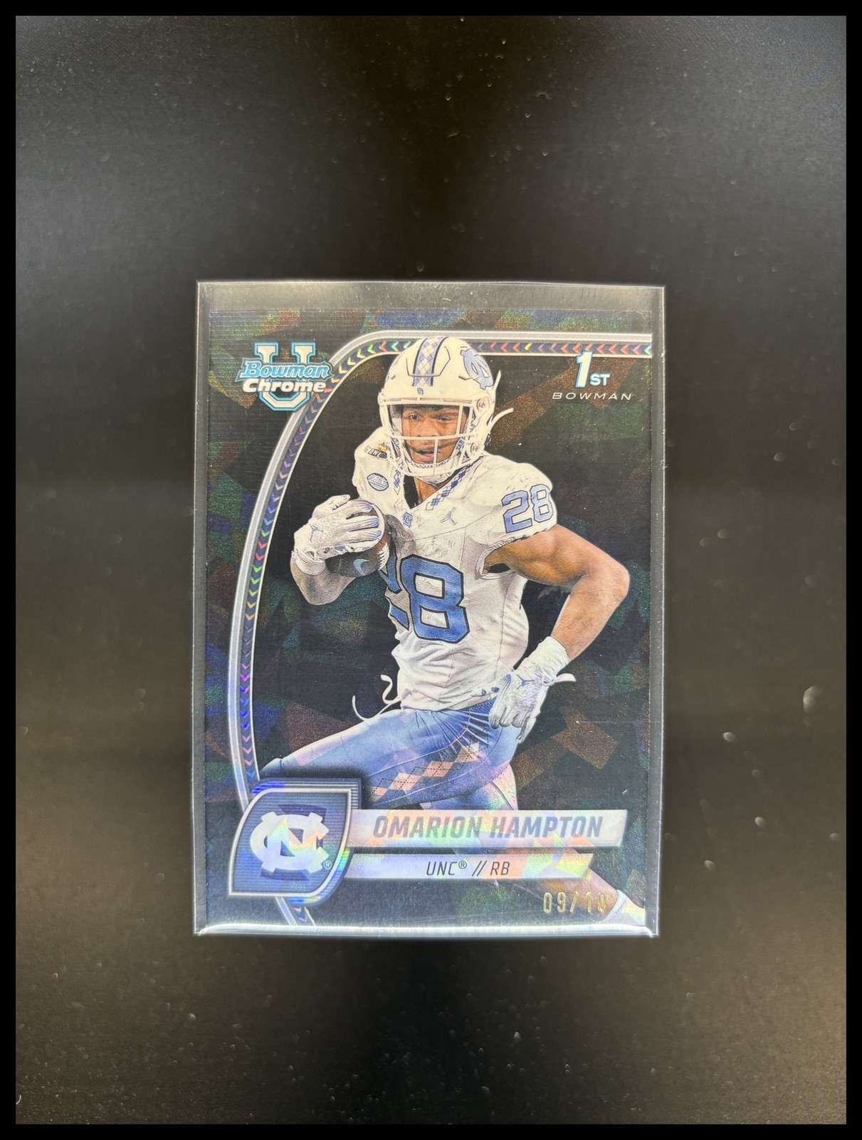 2024 Bowman Chrome University Sapphire Omarion Hampton Black Refractor /10 #198