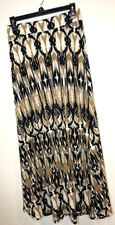 I.N.C. Macys Geometric print Tan & Black Maxi Skirt Sz S