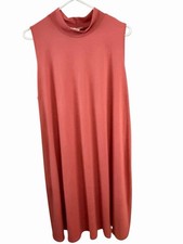 LA Gypsy Mauve Floral Sleeveless Stretch Dress Womens Size 1X, Mock Neck