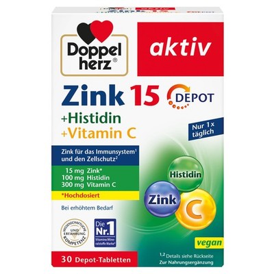 Doppelherz Zink 15 + Histidin + Vitamin C - 15 mg als 32.4 g (1er Pack) 