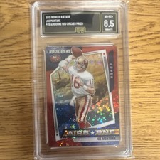 2021 Panini Joe Montana #AB-25 Airborne Red Circles Prizm GMA 8.5