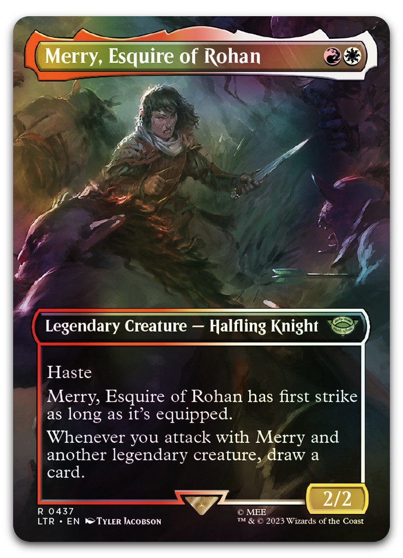 Merry, Esquire of Rohan (Borderless) #437 (Foil) NM Lord of the Rings Magic MTG
