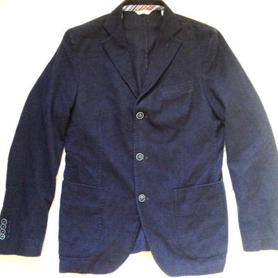 MANUEL RITZ NAVY BLUE MEN'S JACKET BLAZER WINTER COTTON SZ 50 EU - 40 US
