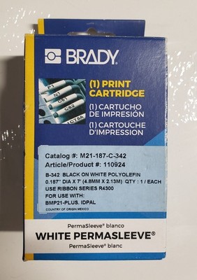 Brady M21-187-C-342 Wire Marking Sleeve PermaSleeve, 0.187'', 7'