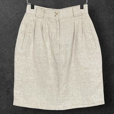 Vintage Abercrombie Fitch Linen Blend Skirt Size 6 Preppy Tailored Quiet Luxury