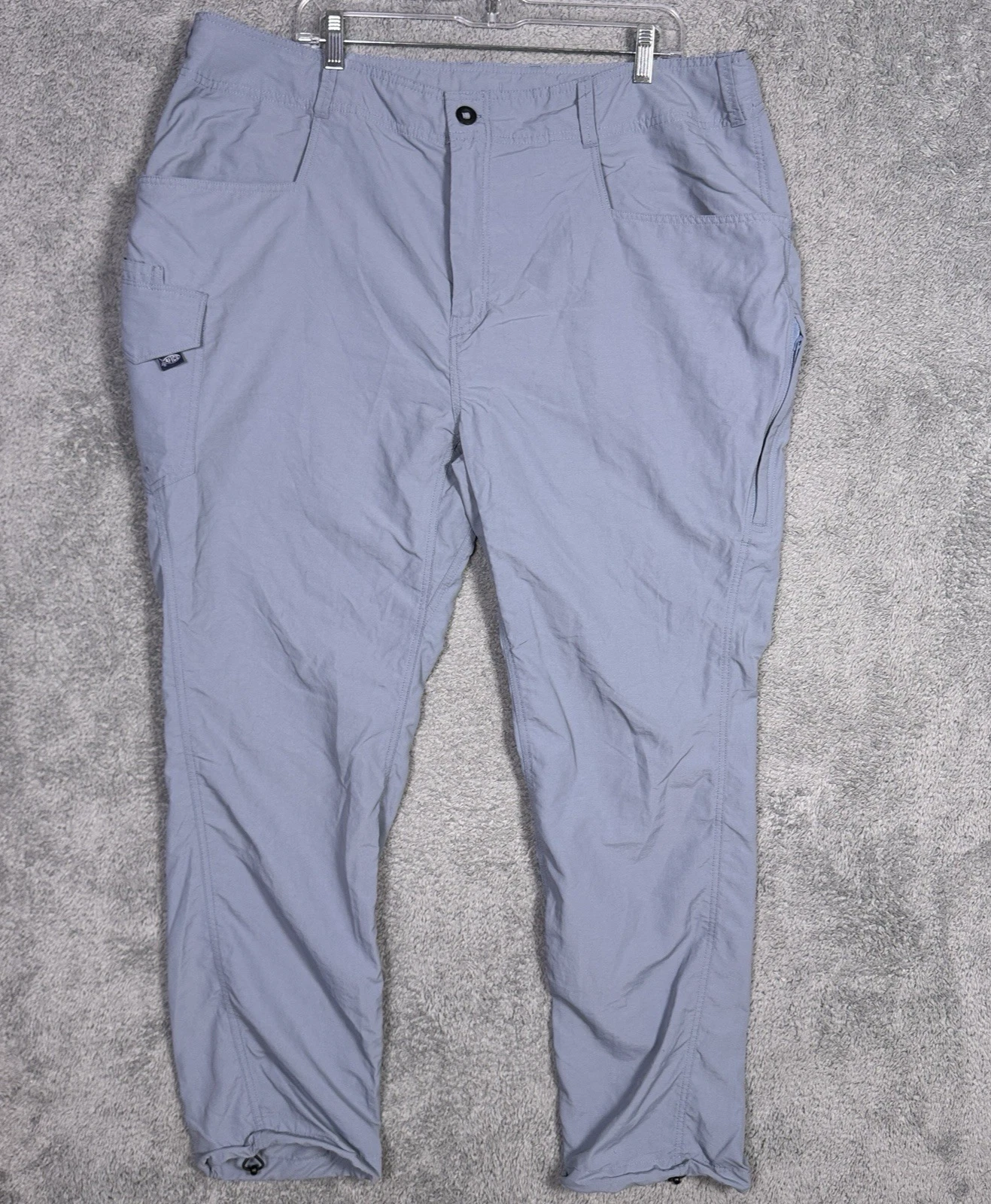 AFTCO Pants Mens 40x30 Gamma Ray Nylon Active Fishing Cargo Gray Blue