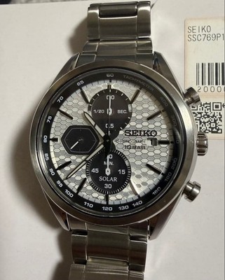 Seiko SSC769P1 Solar Chronograph Silver Watch Japan 072392