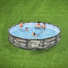 Bestway 12' x 30" Above Ground Swimming Pool Kit with Filter Pump and Filter.