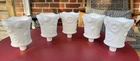 5 Vintage Milk Glass Daisy Sunflower Votive Candle Holder/Tealight Cups Pegged