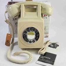 GPO Wall Phone GPO746 Retro Wall Mount Push Button Telephone - New With Box