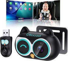 2in1 OTTOCAST Cabin Care Baby Car Camera Rear Seat Monitor Night Vision Carplay