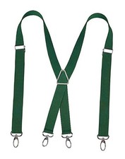 Solid Skinny Suspenders X Shape for Men with Elastic Band 062-dark Green hook 