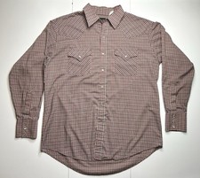 Vintage Plains Western Wear Long Sleeve Pearl Snap Large Rodeo Cowboy