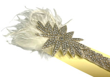 1920s Style Headpiece Flapper Headband Rhinestone Feather Ribbon Hair Band