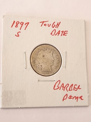 1897 S BARBER DIME GETTING HARD TO FIND KEY