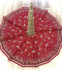 51” Handmade Pierre Deux French Country Christmas Tree Skirt Holiday Home Decor