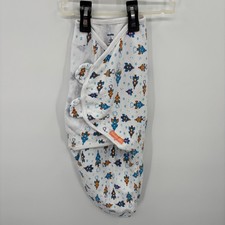 SwaddleMe Adjustable Swaddle Wrap Kids Large White Rocket Ship Space Print Sleep