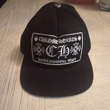 Chrome Hearts Black Adjustable Mesh Back Trucker Hat One Size Men Designer