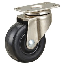 GRAINGER APPROVED 31707 Plate Caster,Swivel,Rubber,2 1/2"H 19YX29