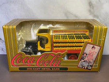 Vintage Coca-Cola Kenworth Delivery Truck Die Cast Metal Bank NIB 1994