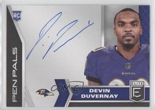 2020 Panini Donruss Elite Pen Pals Blue Ink Devin Duvernay #PP31 Auto 00kr