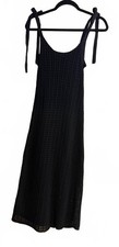 Zara Knotted Strap Knit Dress midi shoulder tie size xs