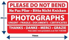 1000 Large Do Not Bend Stickers Labels Photographs Certificate Document Enclosed
