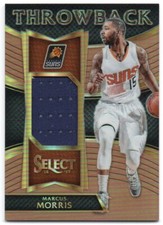 2016-17 Select Throwback Memorabilia Prizms Copper #48 Marcus Morris GU 35/49