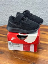 Nike Tanjun Toddlers Sneaker Size 3C Boy's Shoe 818383-001 Black Hook and Loop