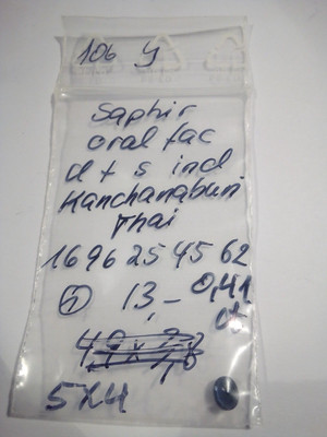 1  Saphir oval facet clean-VS kornblumenblau ca. 5x4Kanchanaburi Thai 106
