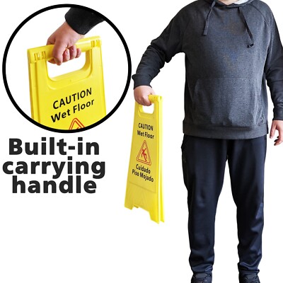 TTS® Wet Floor Sign Yellow - Two Sided Caution Sign For Increased